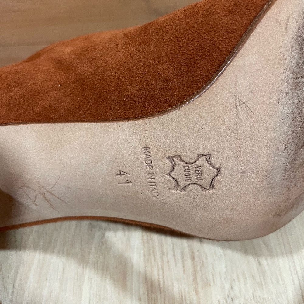 Ashley Dearborn, Elegant Brown/Orange Suede Knee-High Boots, Lace Up, Size 9.5 - Picture 13 of 16